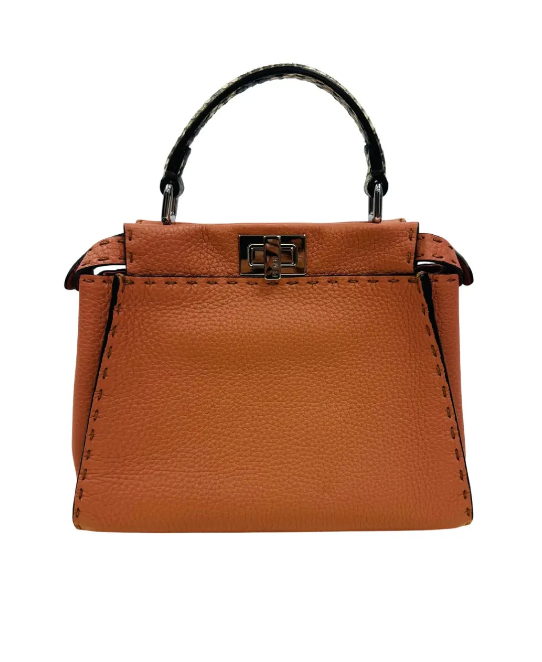 Fendi Terracotta Small  2 Way Peekaboo W/Snack Skin Handle