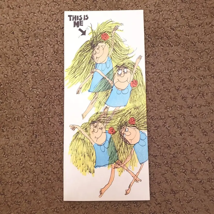 Happy Birthday Hi Brows American Greetings Fold Out Card 8 7/8" Long Vintage