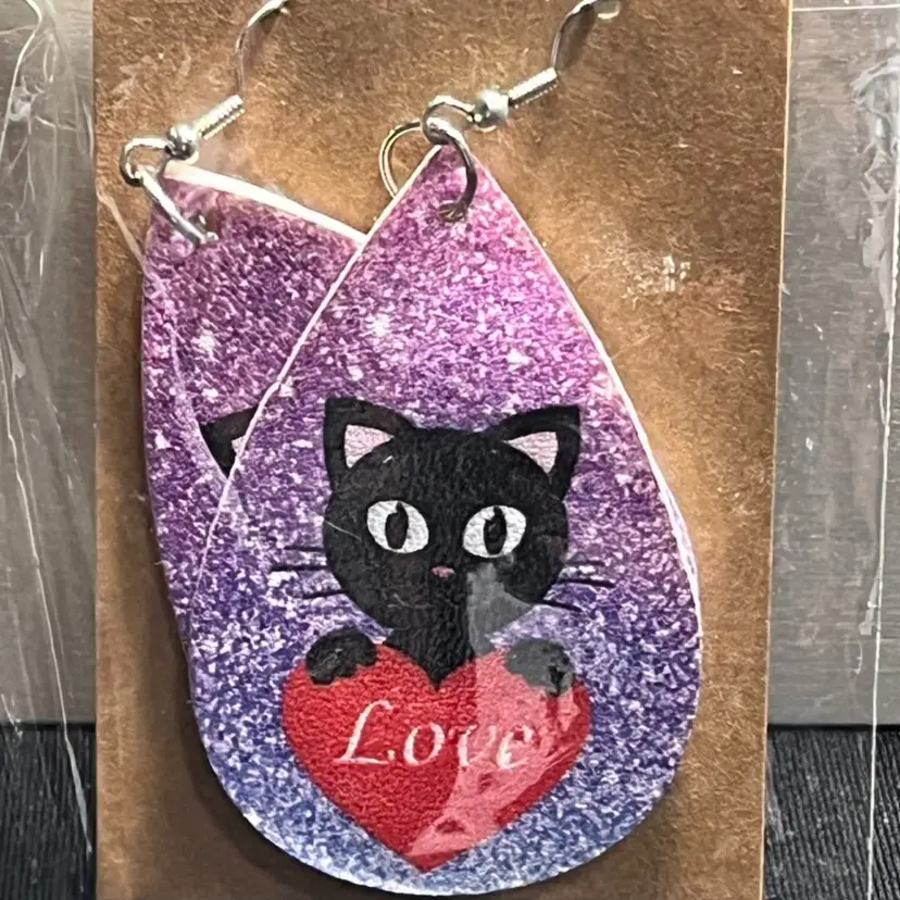 Earring As Picture Faux Leather