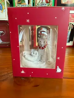 2x Vera Bradley Polar Bear Christmas Ornaments