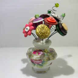 Antique Nippon Porcelain Hand Painted Salt And Pepper Shakers With button Bouquets