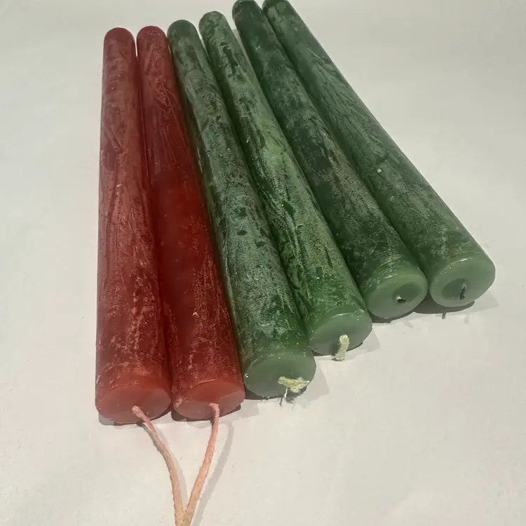 Assorted Christmas Wax Candles Set/6