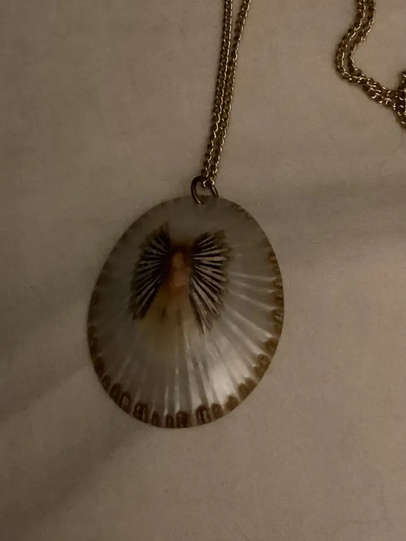 Mop Shell Necklace With Natural Design Gorgeous, See-Through Shell