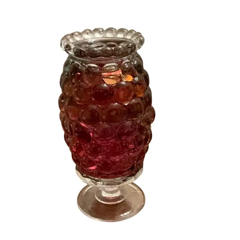 Westmoreland 2-piece Ruby Red/Purple Thousand Eye Glass Fairy Lamp 6 1/2” X 3”