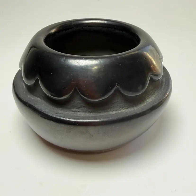 Santa Clara Pueblo Black Ware Pottery Signed Sophie Cata Native American NM SW