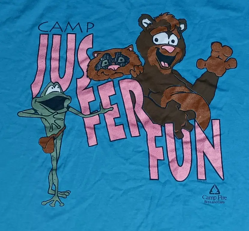 vintage single stitch Camp Fire Boys Girls Club t-shirt frog bear animals fun