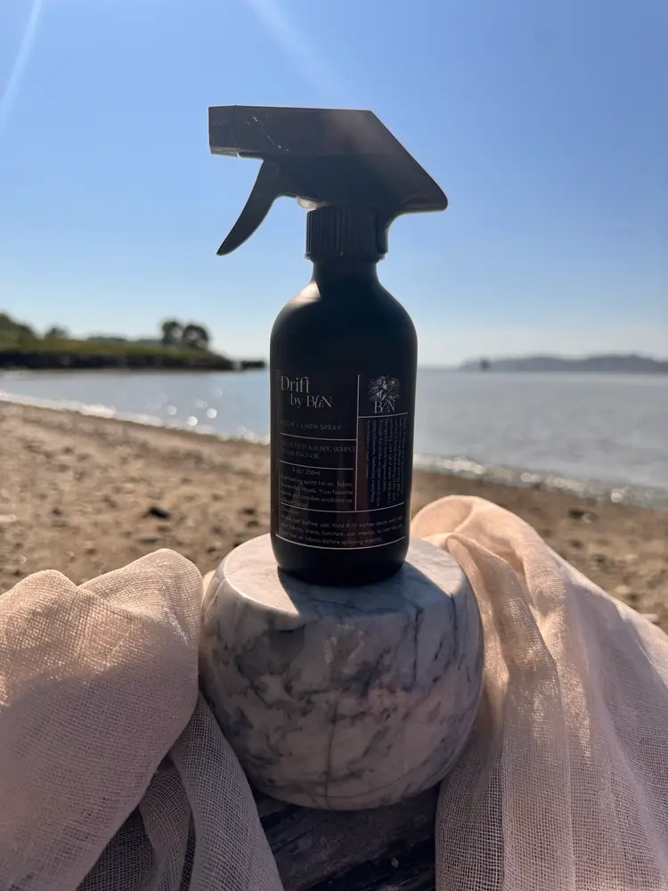 Drift by BliN | Room + Linen Spray | Non-Toxic Fabric & Air Freshener | 8oz Black Glass Bottle