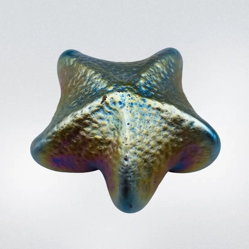 Robert Held Starfish Paperweight Iridescent Signed Shiny Abstract
