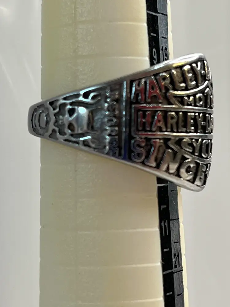 Stainless Steel Harley Davidson Ring Marked inside Size 10