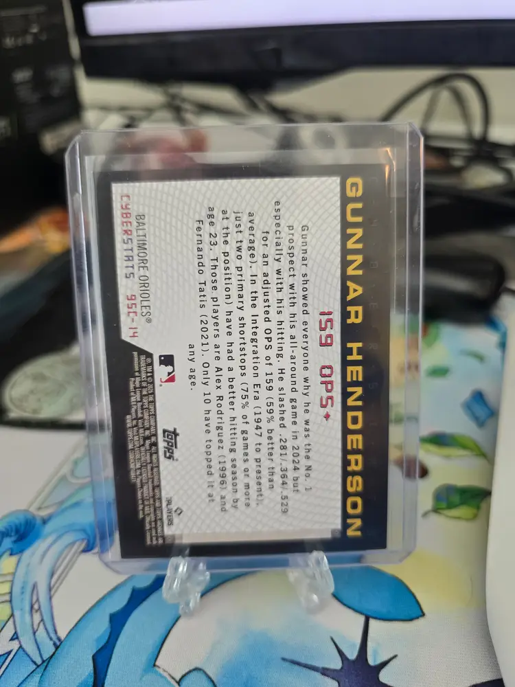 2025 Gunnar Henderson Topps Archives Cyber Stats /99 Baltimore Orioles