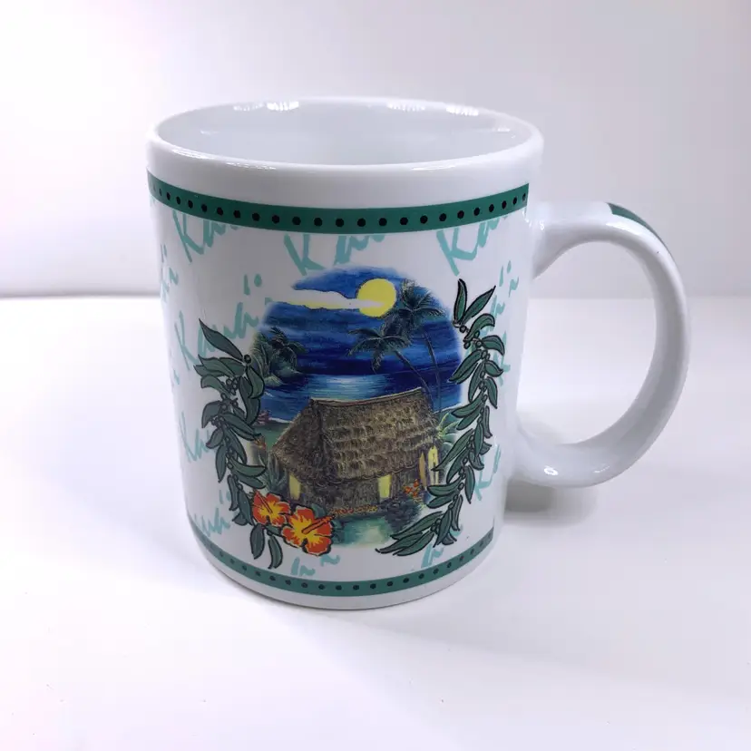 Hilo Hattie Hawaiian Coffee Mug Cup 2002 Vintage Island Heritage Kauai