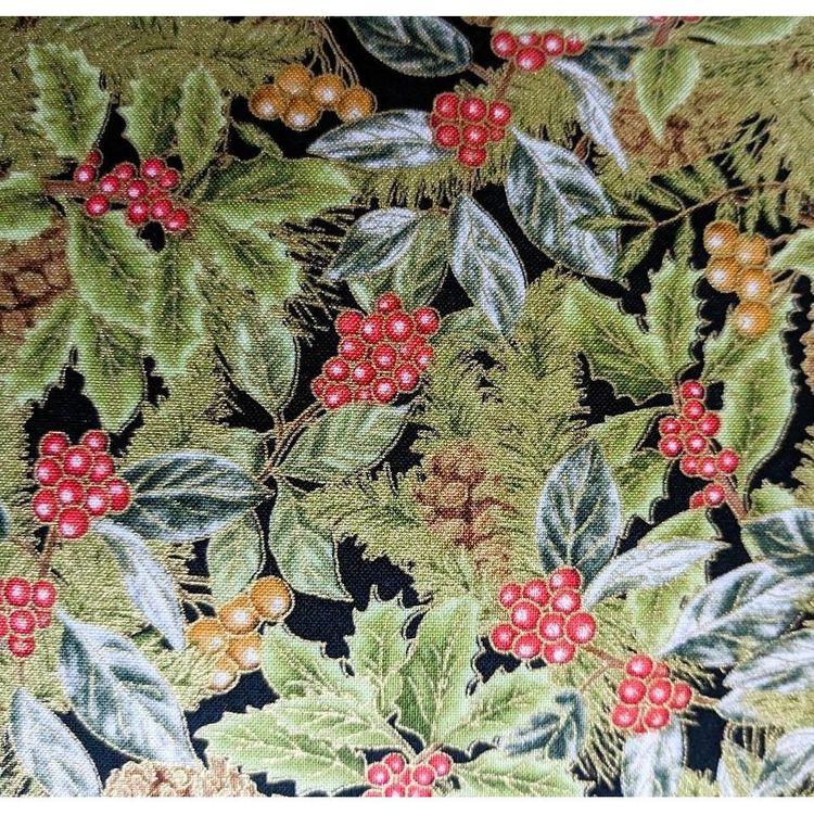 Pair of Pillow Covers, Handmade, 16" x 16", Christmas Holly