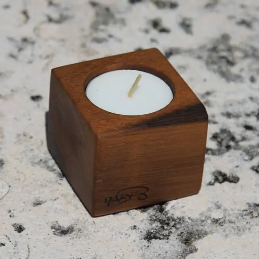 Handcrafted Walnut Tealight Candle Holder