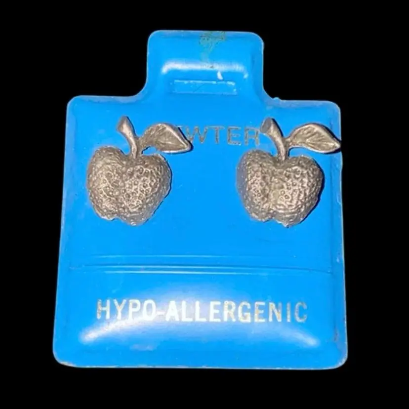 #17- New Old Stock Vintage 1980S Pewter Post Earrings As Pictured