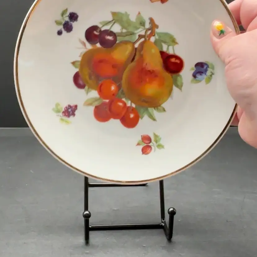 Set of 4 West Germany Bavarian Fruit Plates | Vintage 1950s-70s