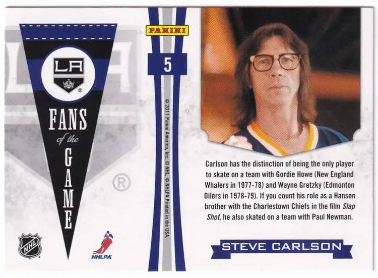 2011-12 Pinnacle Fans of the Game #5 Steve Carlson Los Angeles Kings Hockey Card