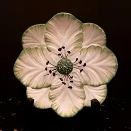 White Flower Dish Plate Dimensional Textured Italy Vintage Ceramic Vintage Floral Italian