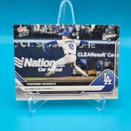 Yoshinobu Yamamoto SSP 2025 Topps NOW WS-10SSP Image Variation World Series Los Angeles Dodgers