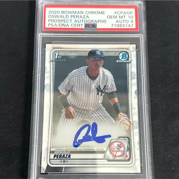 2020 Bowman Chrome Prospect Oswald Peraza Auto - PSA 10 - Yankees