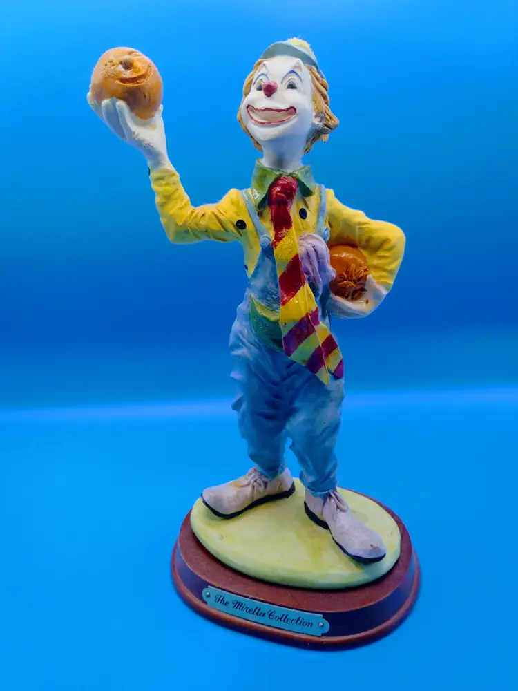 The Mirella Collection Clown with Pumpkin Heads vintage 1980s. Aka the Hobo Clown
