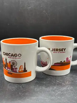 2 Dunkin’ Donuts Mugs Chicago & New Jersey