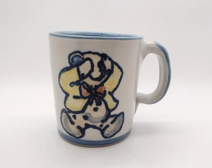 Louisville Pottery Stoneware Childs Bear Mug Handpainted