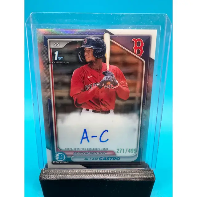 Allan Castro 1st Bowman Chrome Refractor Auto /499 Boston Red Sox