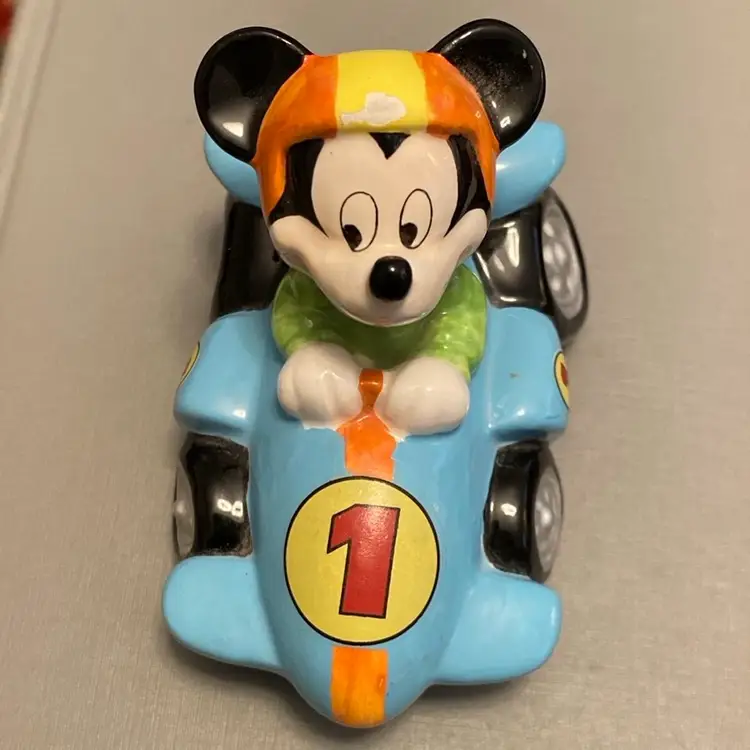 Vintage Mickey Mouse Racing Figurine