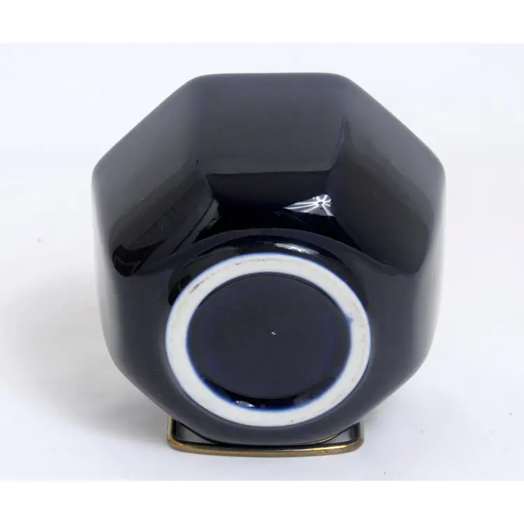 Cobalt Blue Ceramic Octagon Spouted Bowl/Planter 5" Diameter