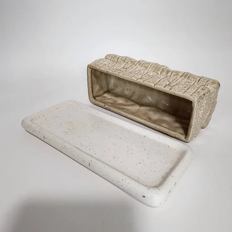 Bread Shaped Butter Dish Ceramic