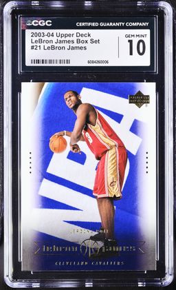 2003-04 Upper Deck LeBron James Box Set Rookie RC #21 Cavaliers CGC 10