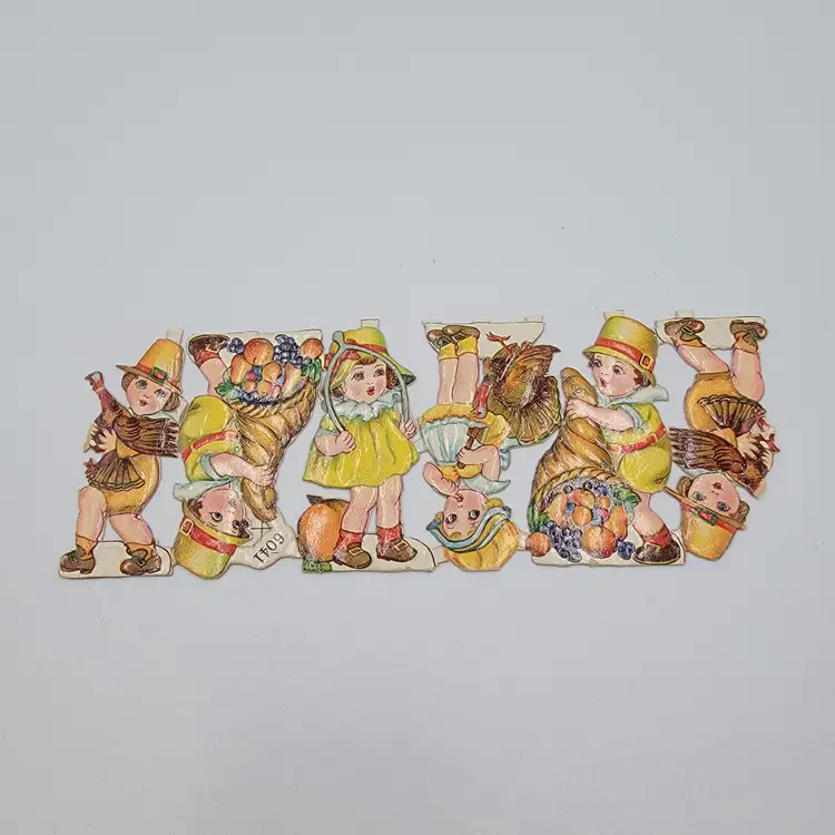 6 German Turkey Die-cut Scraps