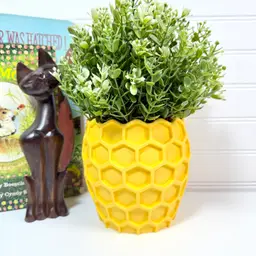 Beehavia Cachepot, Indoor Tabletop Cache Pot, Planter Pot, No Drainage Holes, Honeycomb Planter