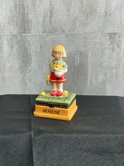 Enesco August Mary Englebreit porcelain hinged trinket box