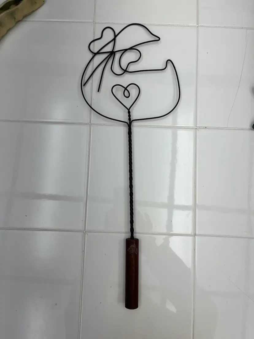 Made to Appear Primitive Rug Beater in the Shape of a Goose-is Metal w/ Wooden Handle. Lot 35