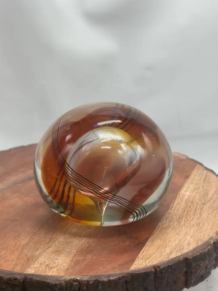Art Glass Swirl Sommerso Ombré Hand Blown Paperweight