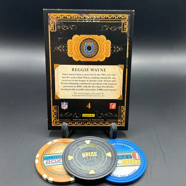 Reggie Wayne 15/50 All Pros Prime Materials Relic Patch 2011 Crown Royale Indianapolis Colts