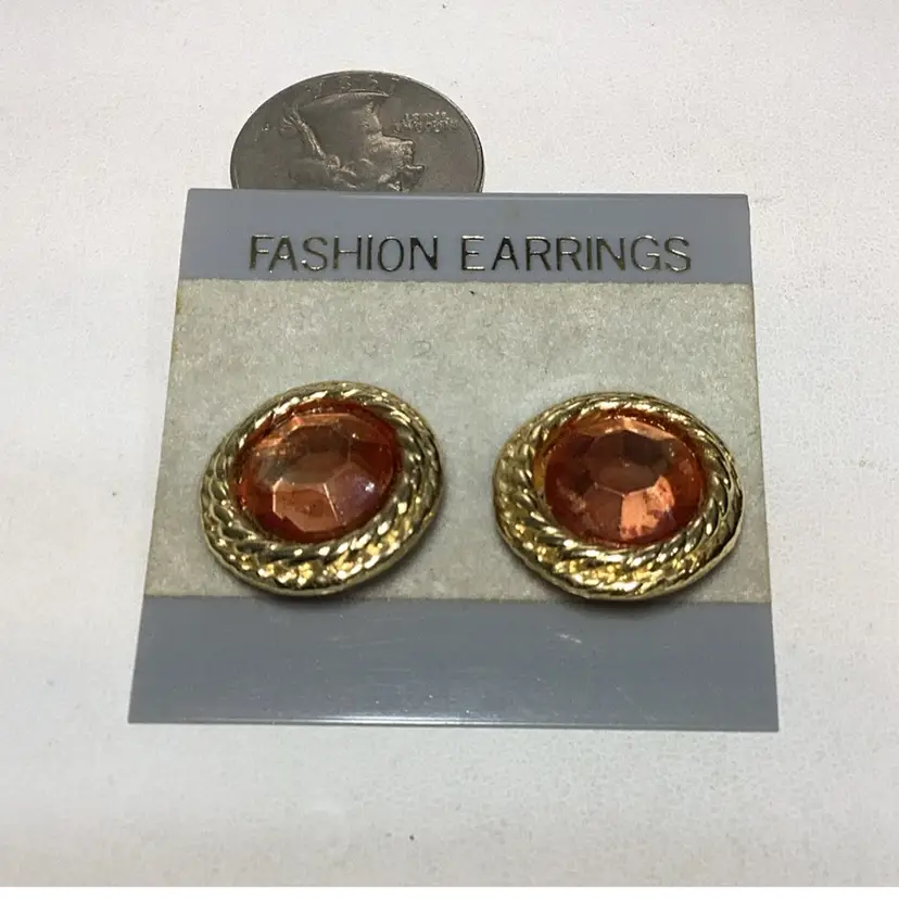 Goldstone Earrings Clipons