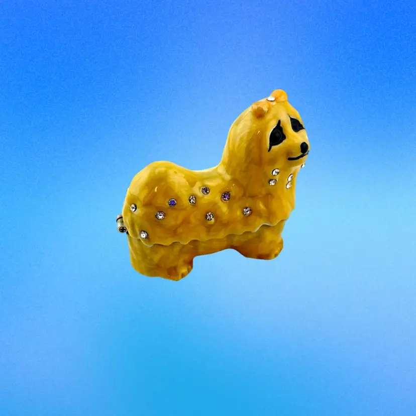 Small Shitzu/Pom Trinket Box 1” Tall x 2” Long x .75” Wide