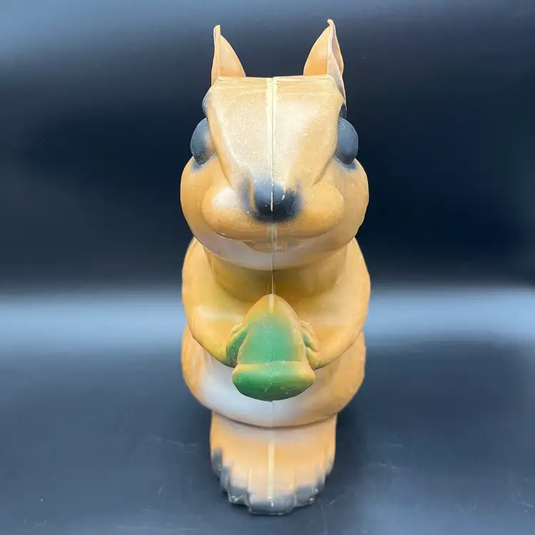 Vtg Union Products Hard Plastic Blow Mold 12.5" Chipmunk Acorn Yard Decor