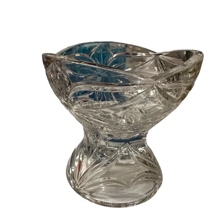 Vintage cut crystal compote centerpiece bowl