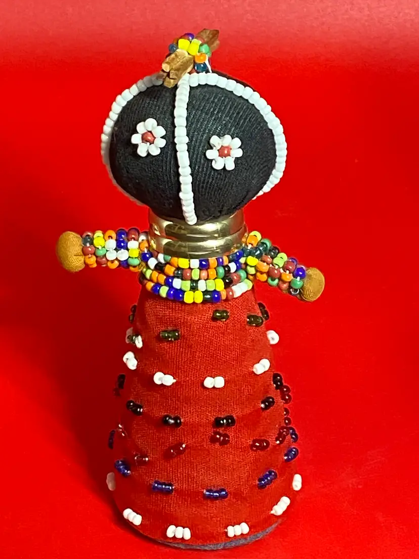 Ndebele Ceremonial Doll Handcrafted in South Africa, 6" Tall