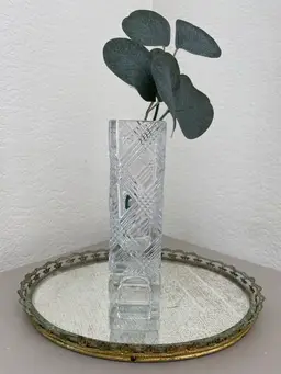 Vintage Avon Diamond Cut Crystal Vase