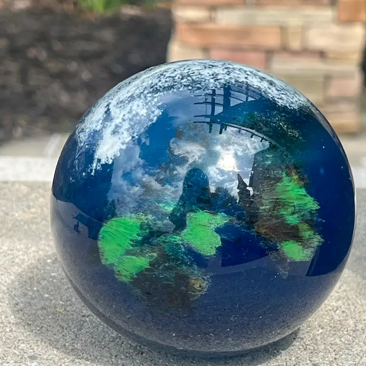 St. Clair Megaworld Globe Earth Glow Large Heavy Signed Paperweight