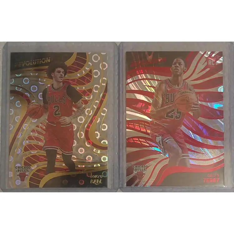 2022-23 Panini Revolution NBA Bulls X2 Dalen Terry Asia RC + Lonzo Ball Groove