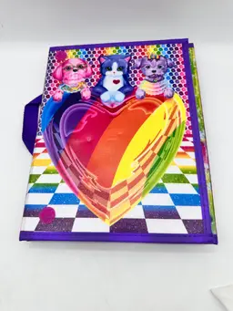 Lisa Frank Cat Dog Tri-fold Portfolio On the Go Storage W/ Puzzles