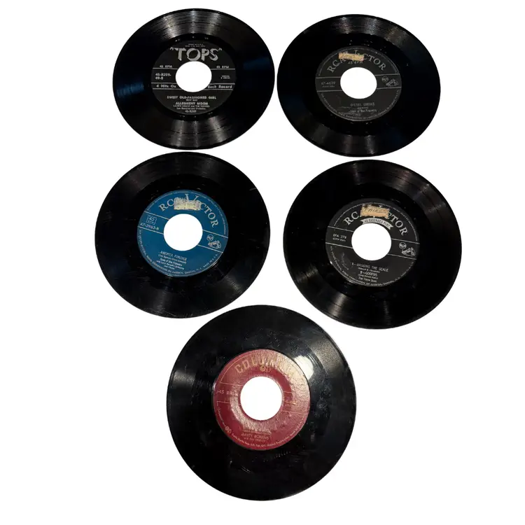 Lot of 5 1950s Vintage 45 RPM Records Marty Robbins Sons of Pioneers Scat Man