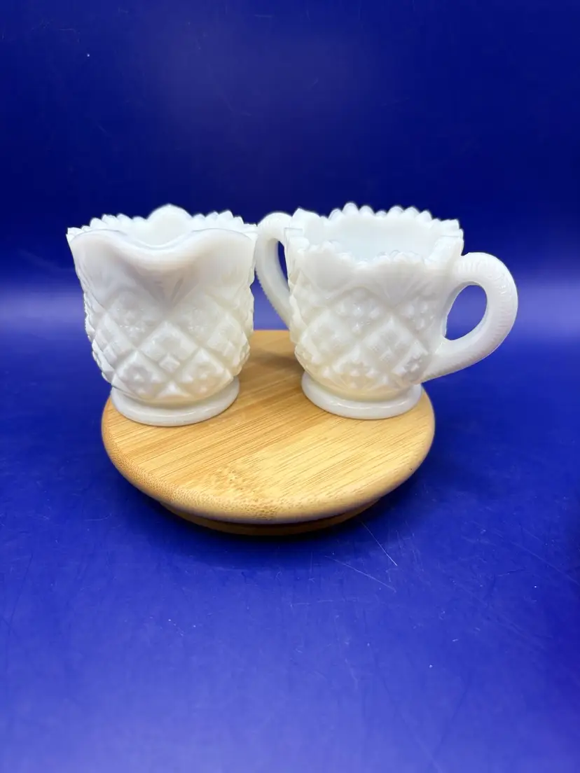 Westmoreland White Milk Glass Thumbelina Sugar And Creamer Set