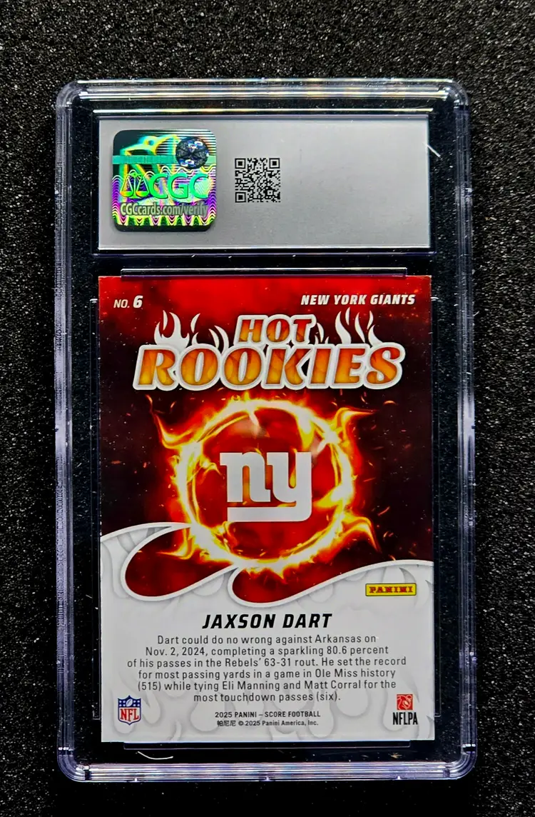 2025 Score Hot Rookies #6 JAXSON DART RC Rookie Mint CGC 9
