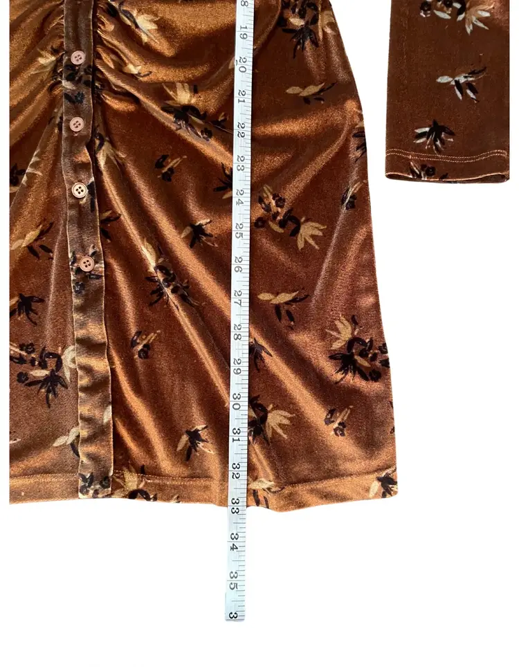 House of Harlow Revolve Crushed Velvet Floral Mini Dress Size Small